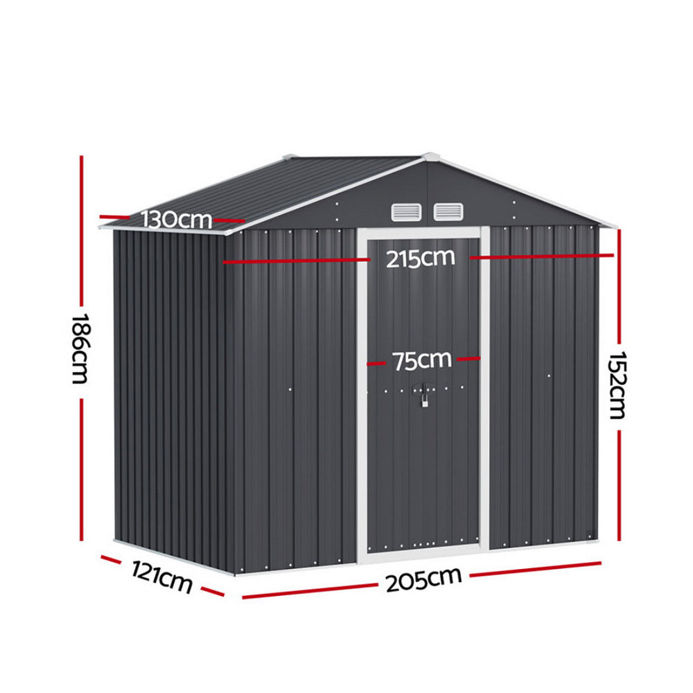 Garden Shed Outdoor Storage 2.15X1.3M Tool Workshop House Shelter Sliding Door | Sheds - photo 6