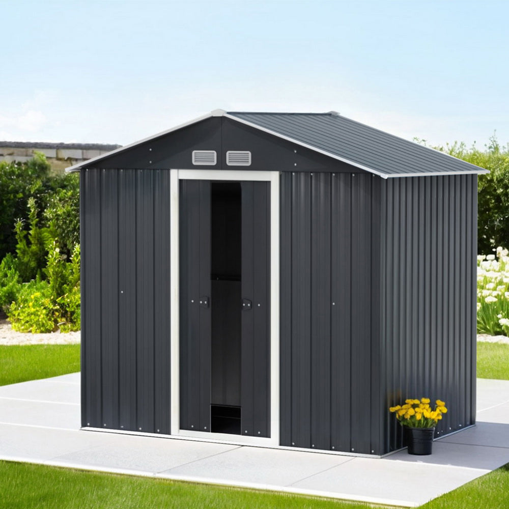 Garden Shed Outdoor Storage 2.15X1.3M Tool Workshop House Shelter Sliding Door, Sheds