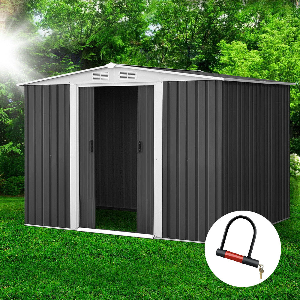 2.58X2.07M Outdoor Garden Shed With Sliding Door