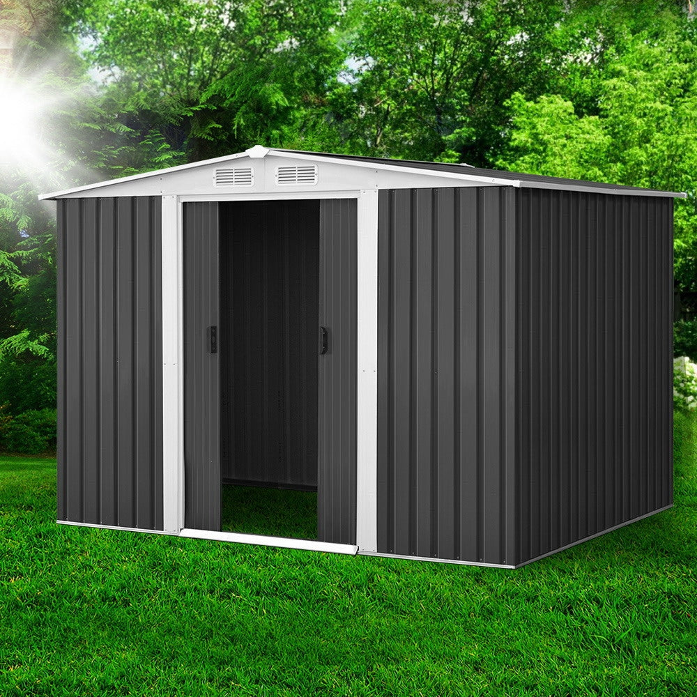 2.58X2.07M Outdoor Garden Shed With Sliding Door