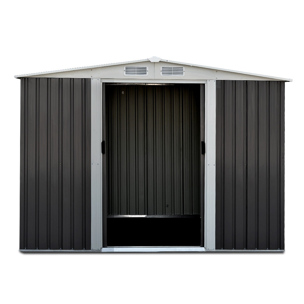 Garden Shed 2.58X2.07M W/Metal Base Sheds Outdoor Storage Double Door