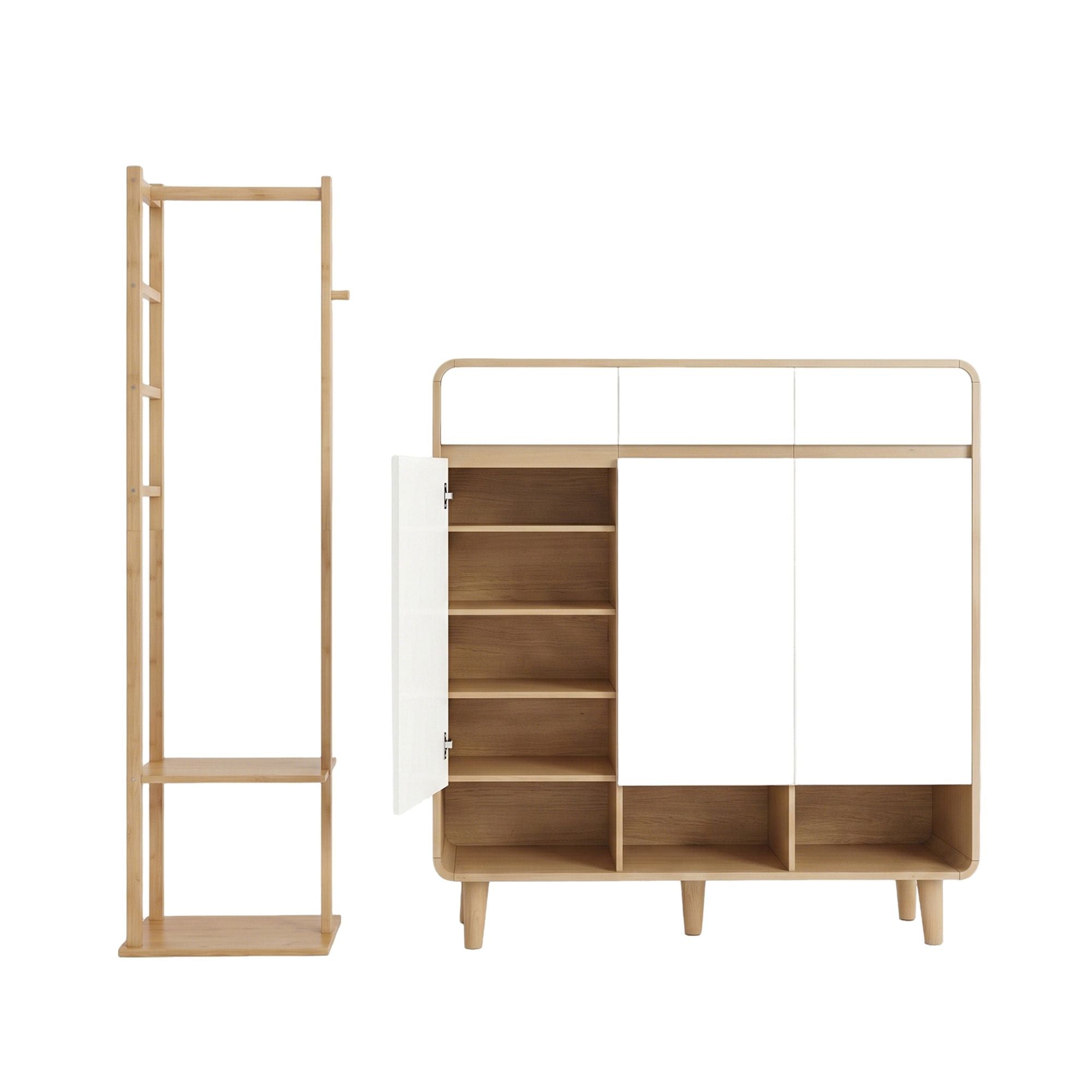 Shoe Cabinet Clothes Rack Storage Set | Simpledeals