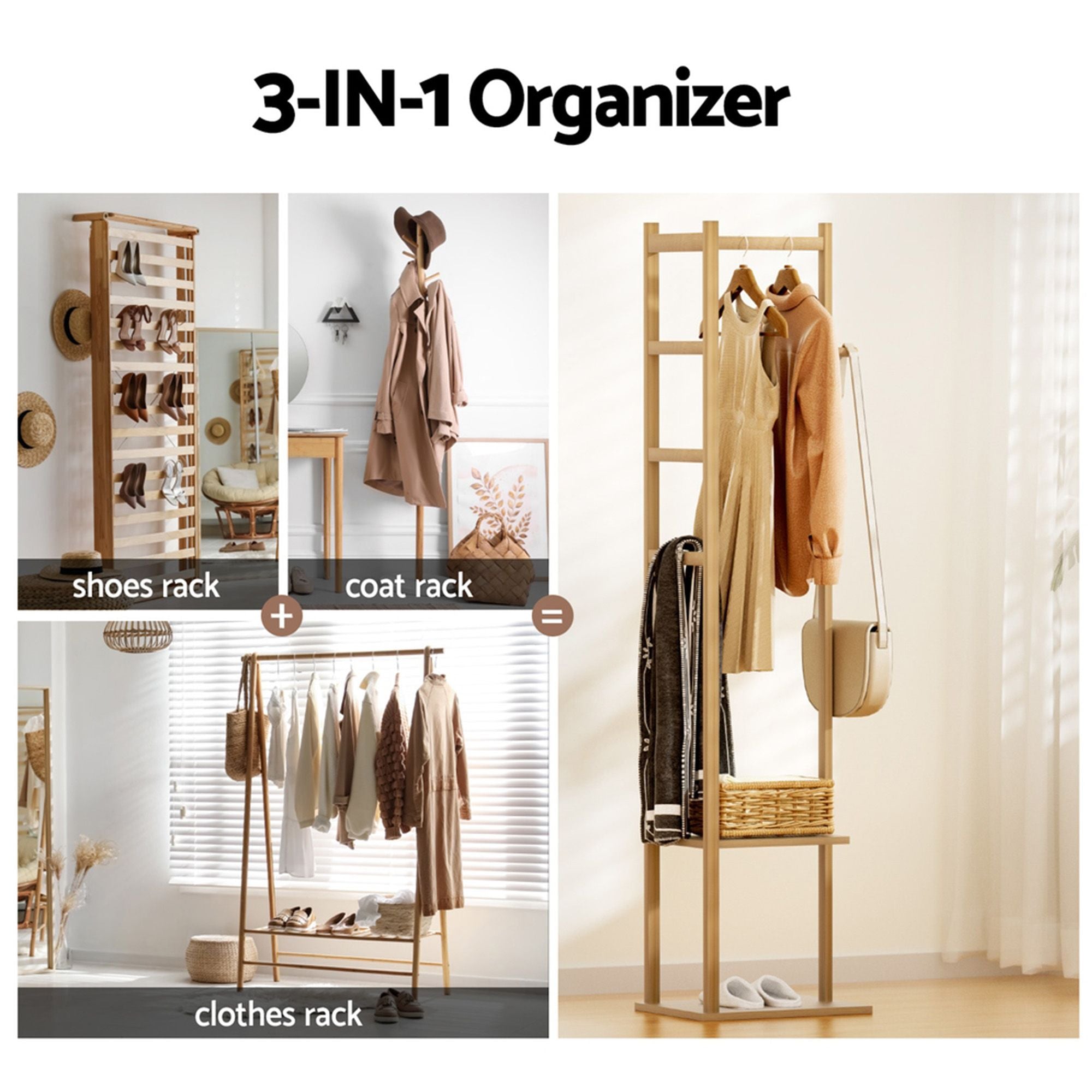 Shoe Cabinet Clothes Rack Storage Set | Simpledeals