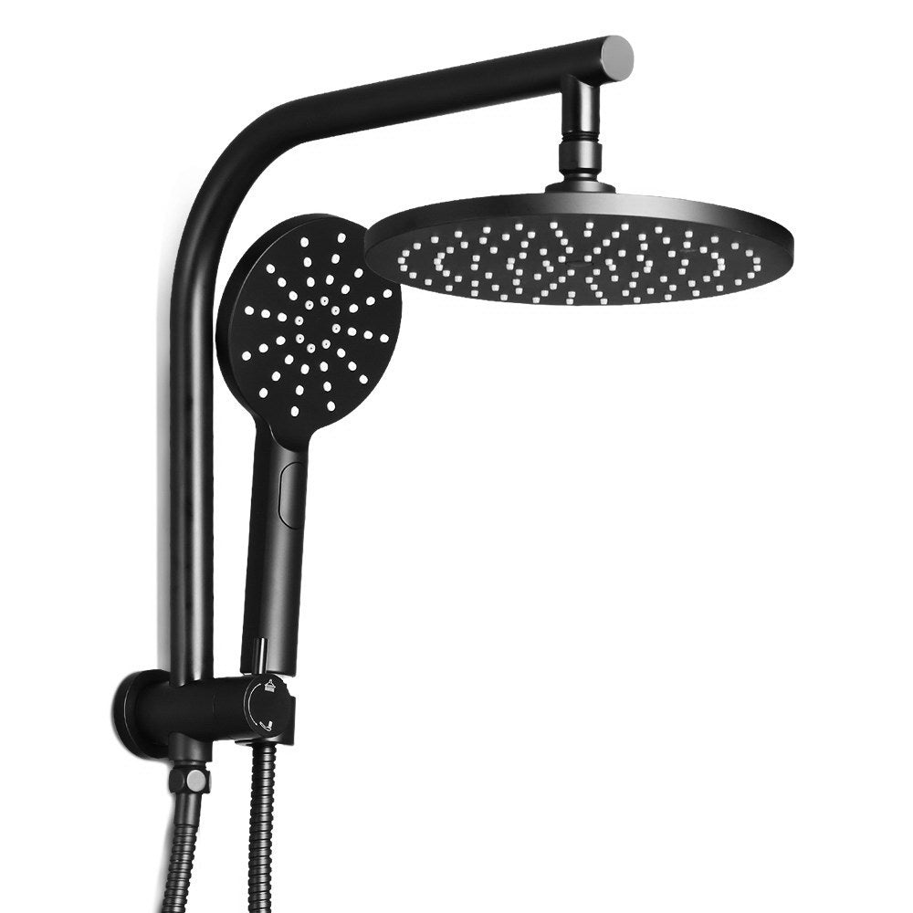 Black Handheld Round High Pressure Rain Shower Head Set