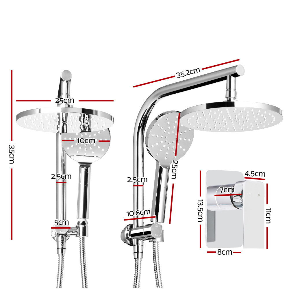 Handheld Round High Pressure Rain Shower Head Set With Mixer Tap