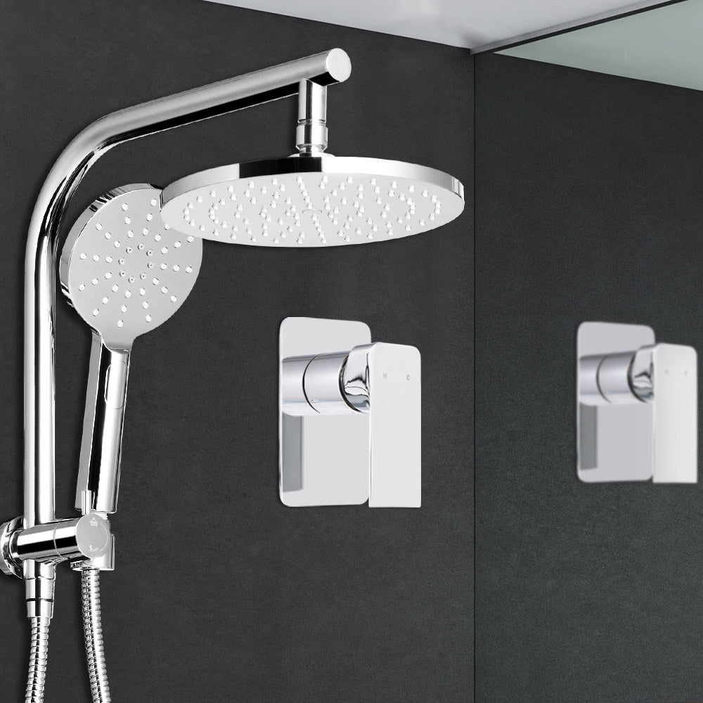 Handheld Round High Pressure Rain Shower Head Set With Mixer Tap