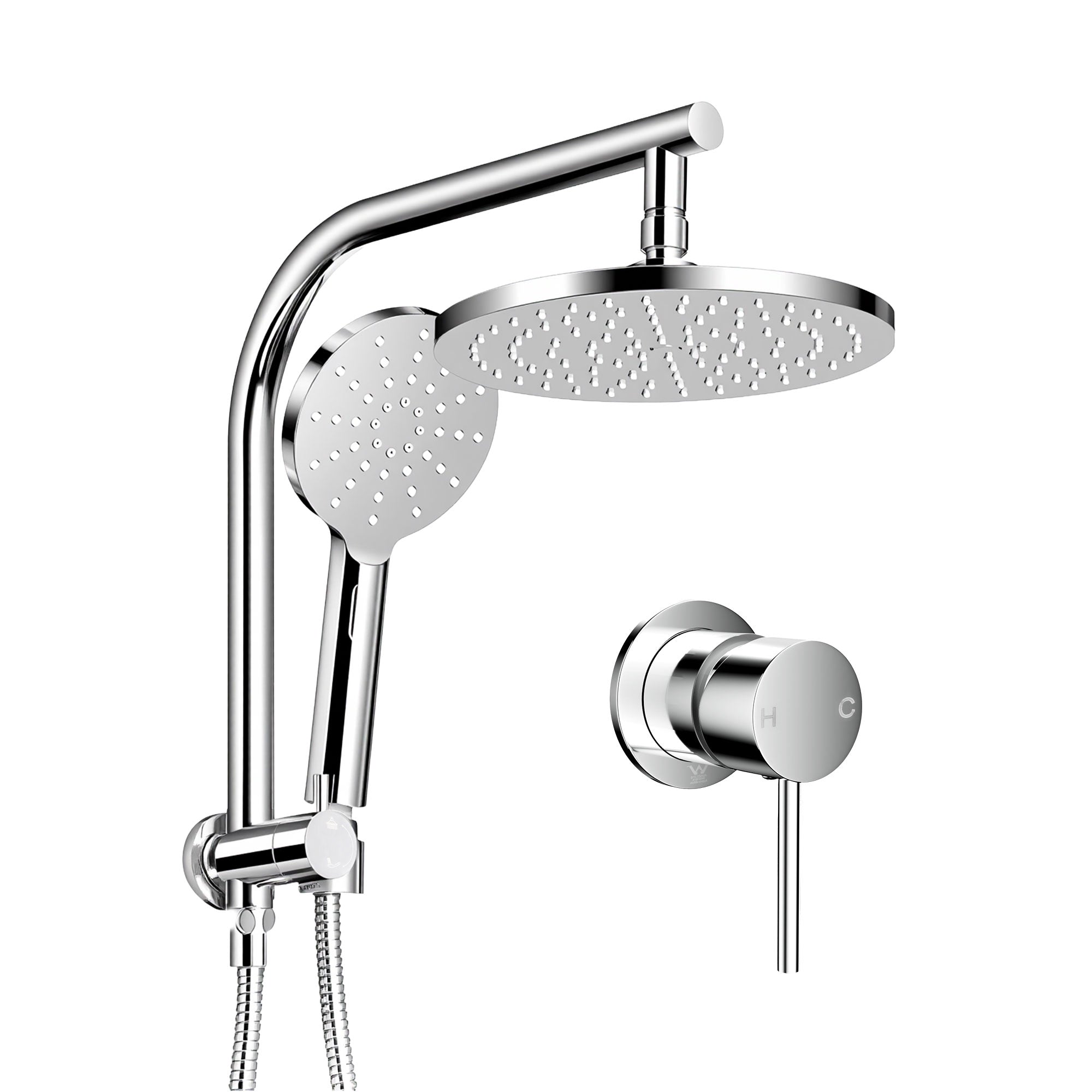 9 Inch Rain Shower Head Set Handheld Chrome | Simpledeals