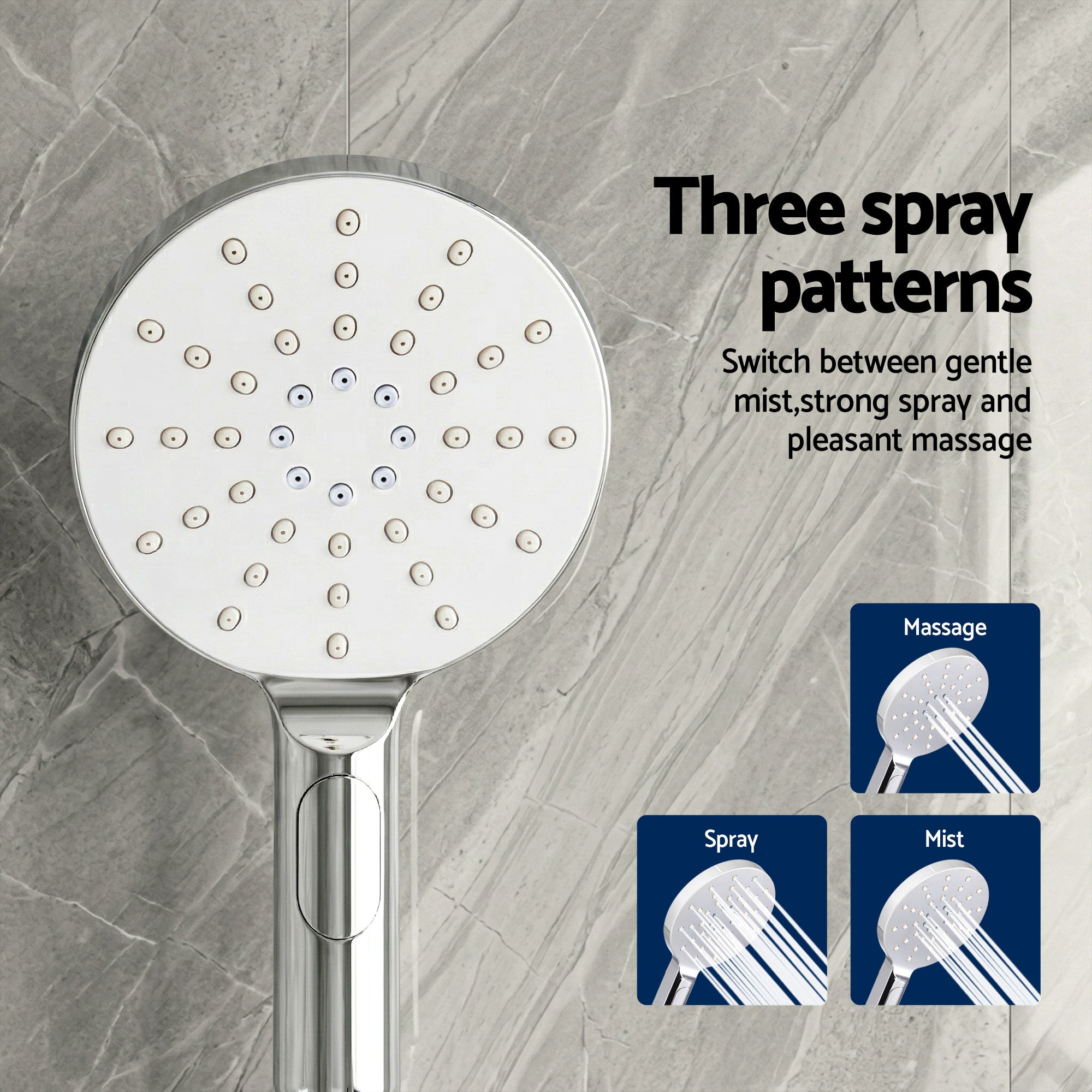 9 Inch Rain Shower Head Set Handheld Chrome | Simpledeals