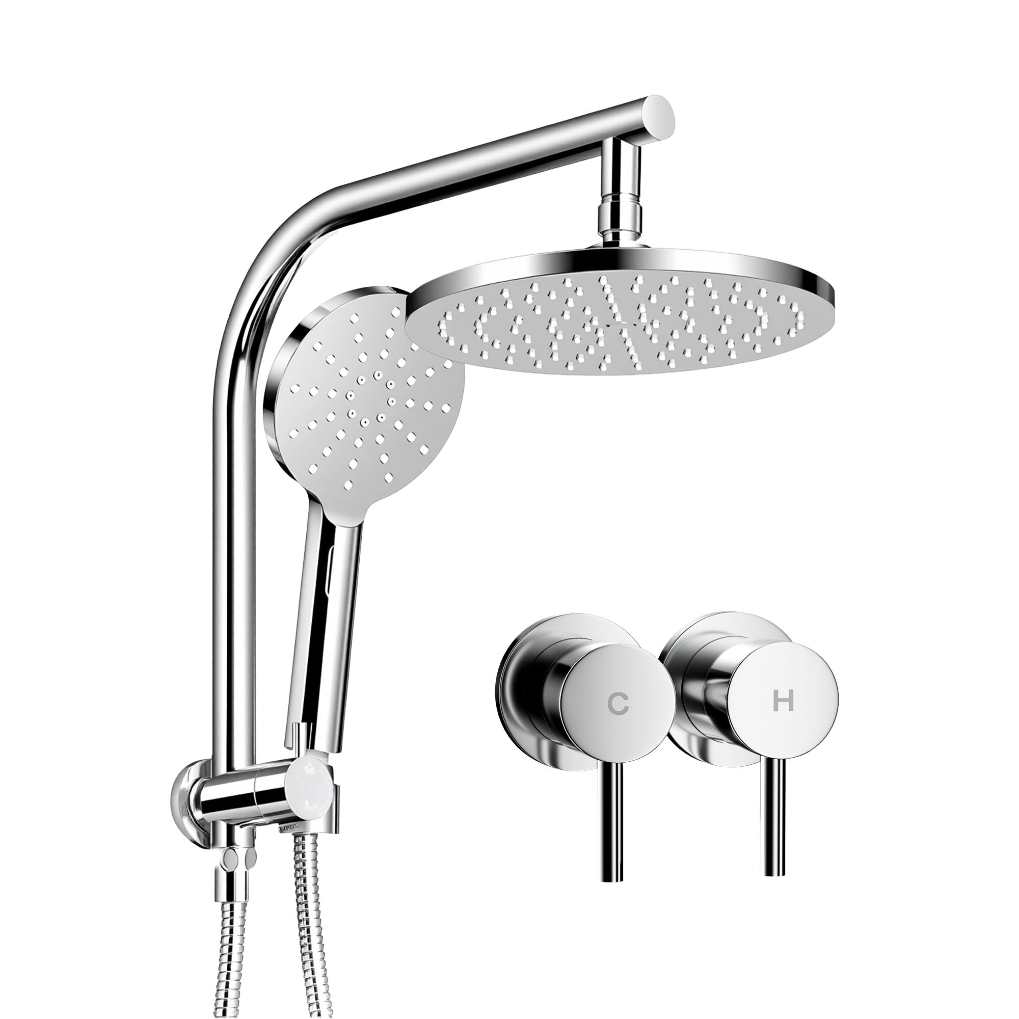 9 Inch Rain Shower Head Set Handheld Chrome | Simpledeals
