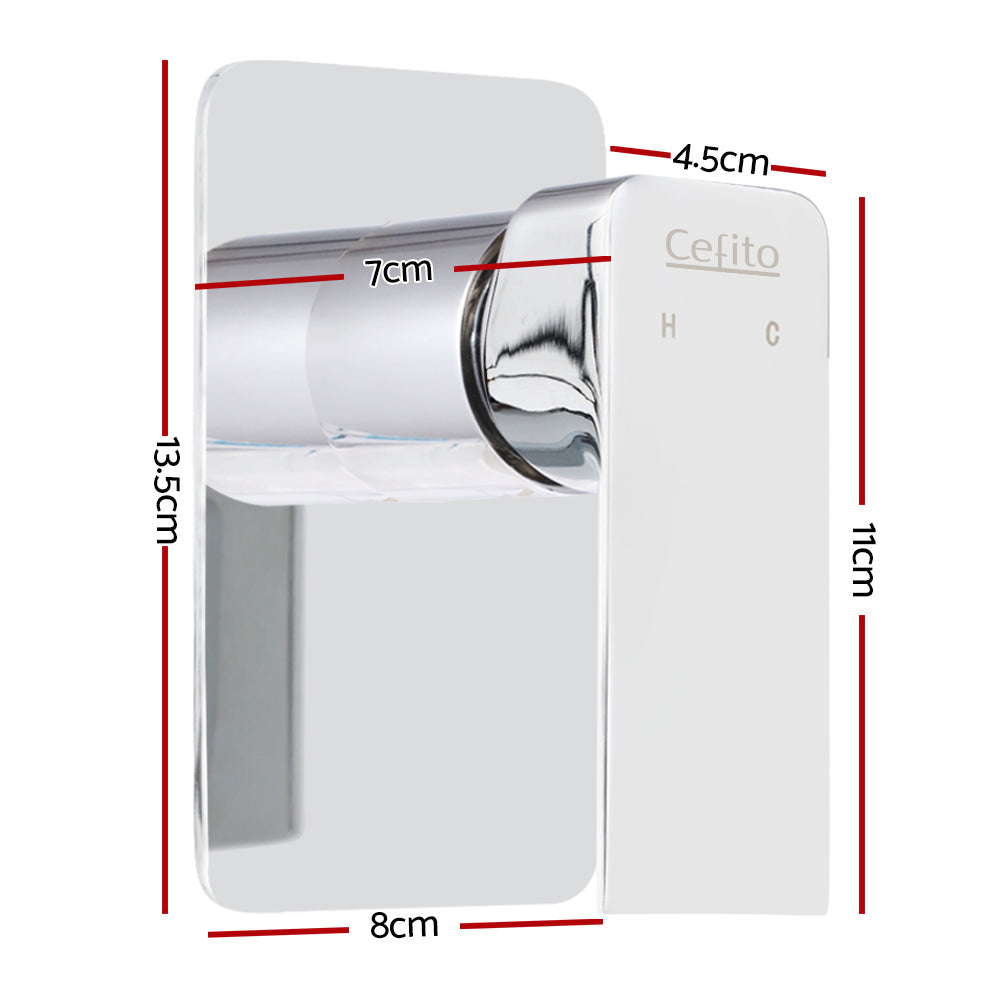 Shower Mixer Tap Wall Bath Taps Brass Hot Cold Basin Bathroom