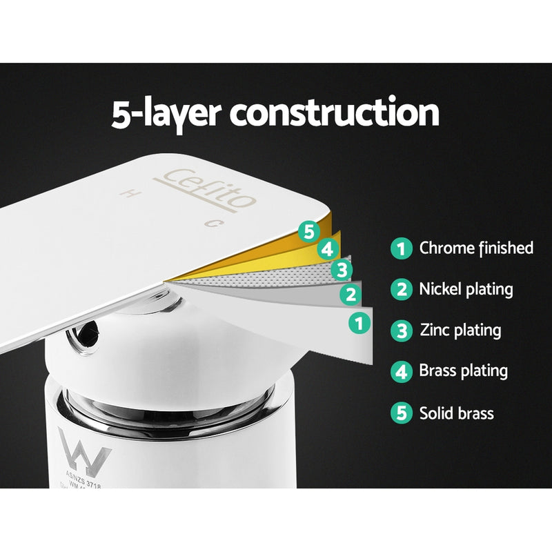 Shower Accessories - Shower Mixer Tap Wall Bath Taps Brass Hot Cold Basin Bathroom