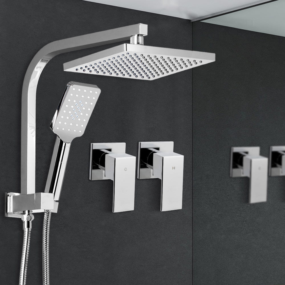 8'' Rain Shower Head Set Handheld Round High Pressure Wins Tap Chrome