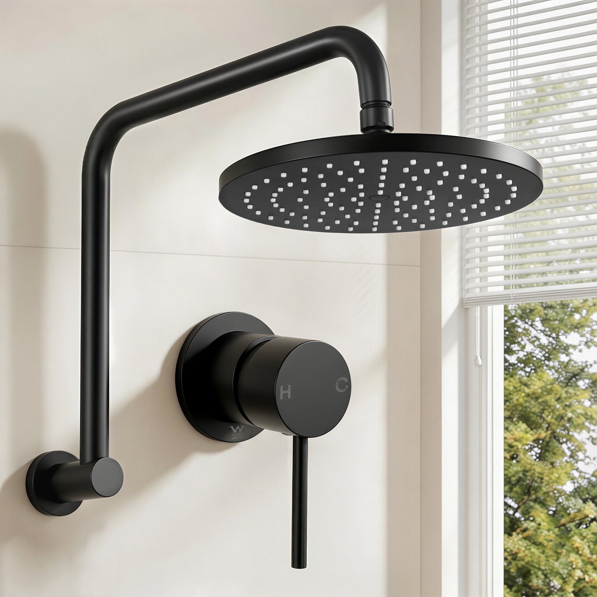 9 Inch Rain Shower Head Wall Mixer Combo | Simpledeals