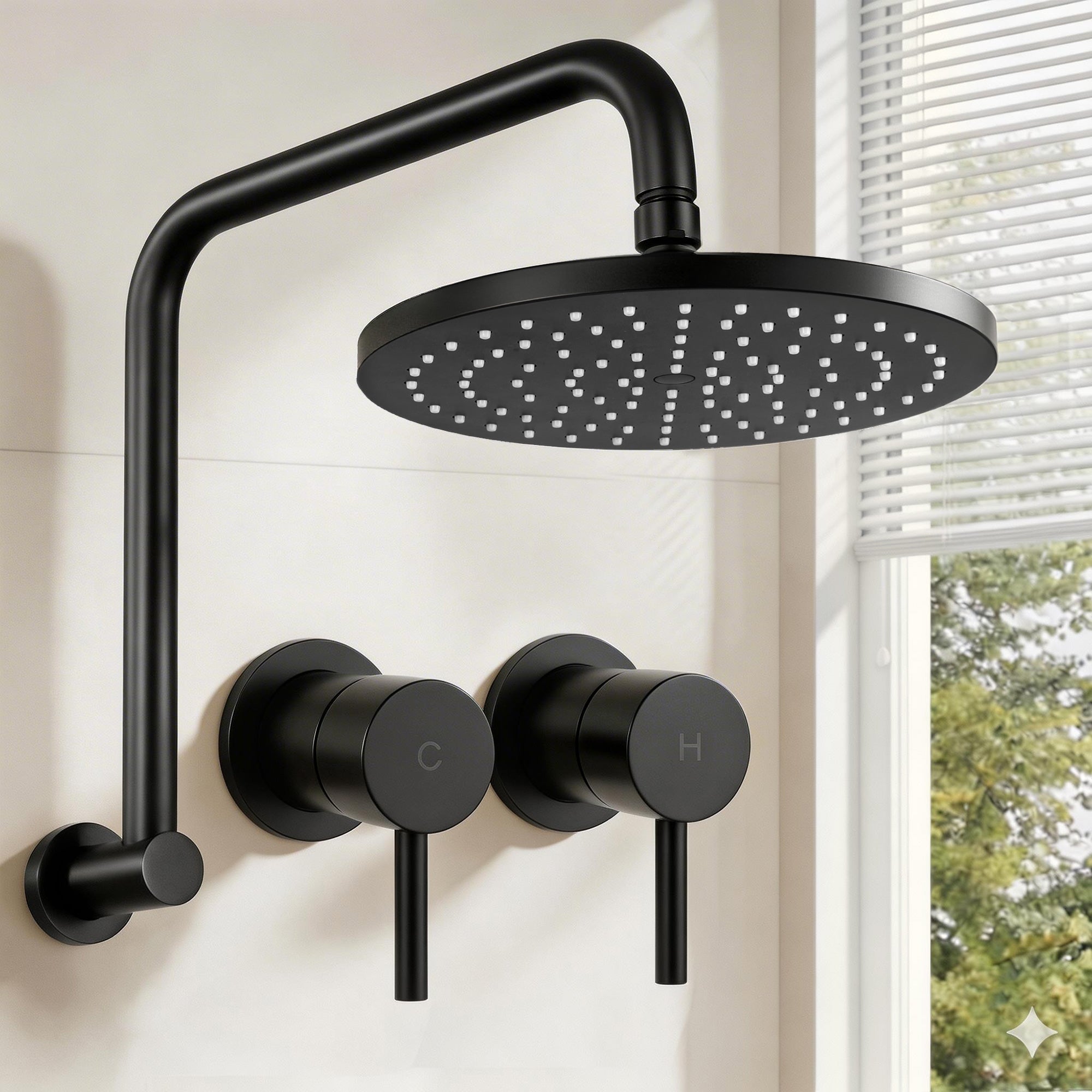 9 Inch Rain Shower Head Wall Tap Set | Simpledeals