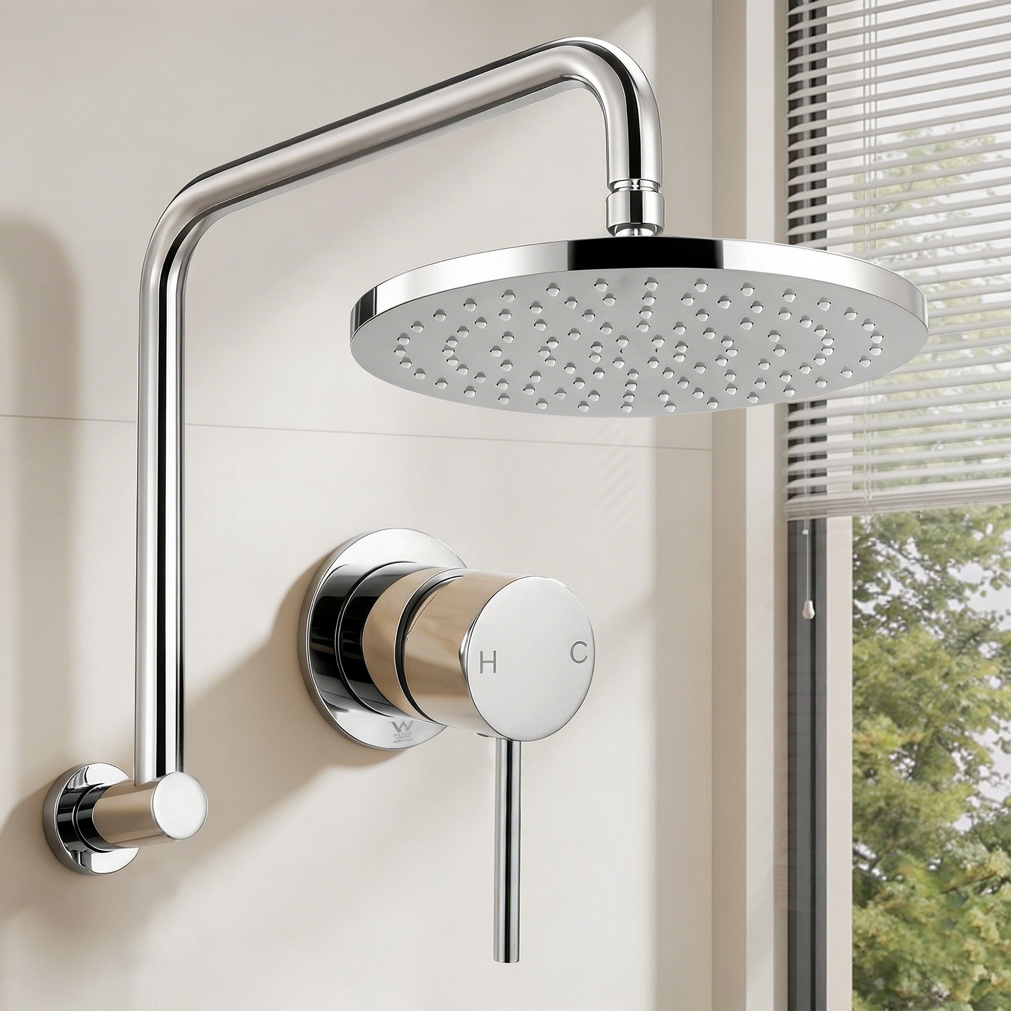 9 Inch Rain Shower Head Wall Mixer Combo | Simpledeals