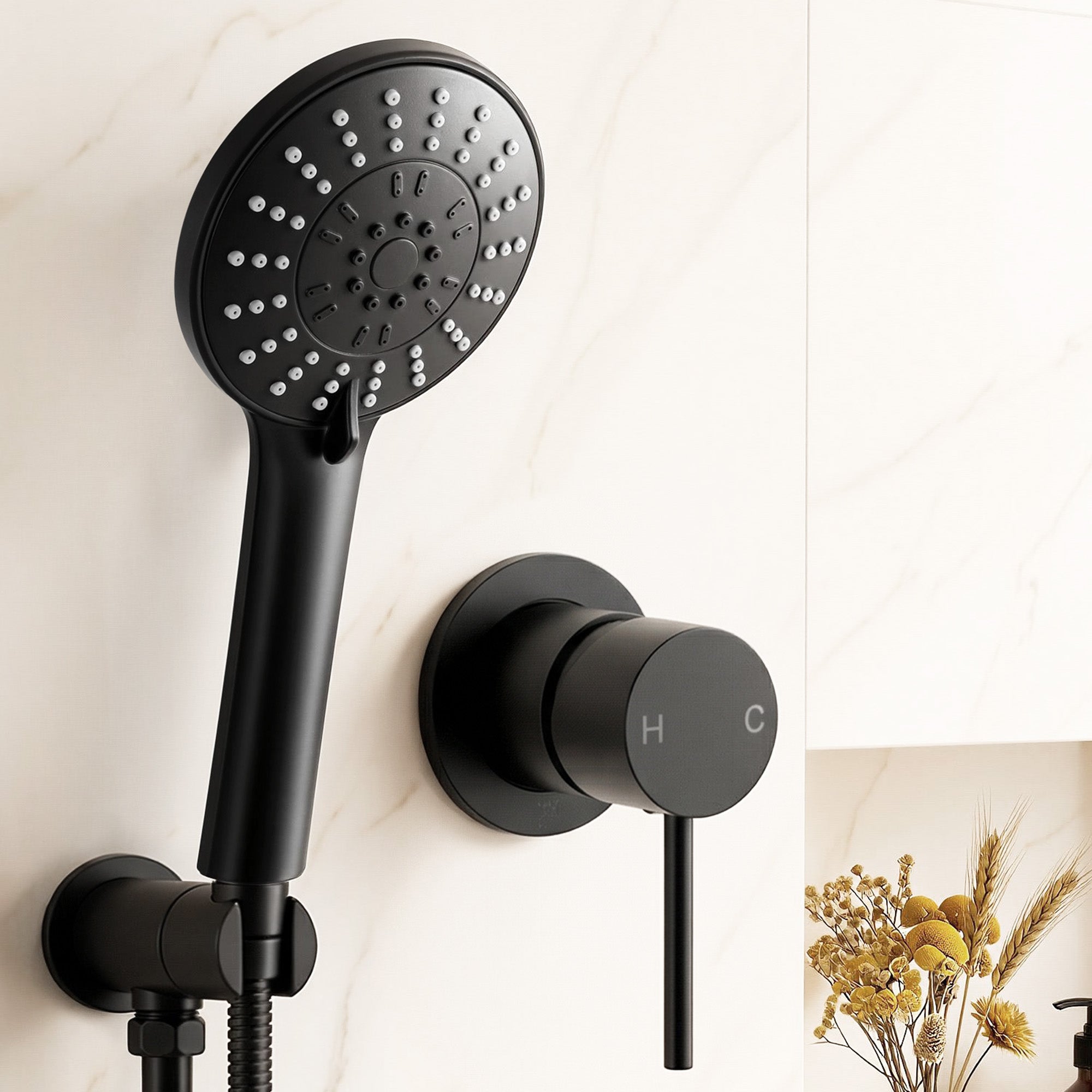 Handheld Shower Head Round 4.5" Bathroom Mixer | Simpledeals
