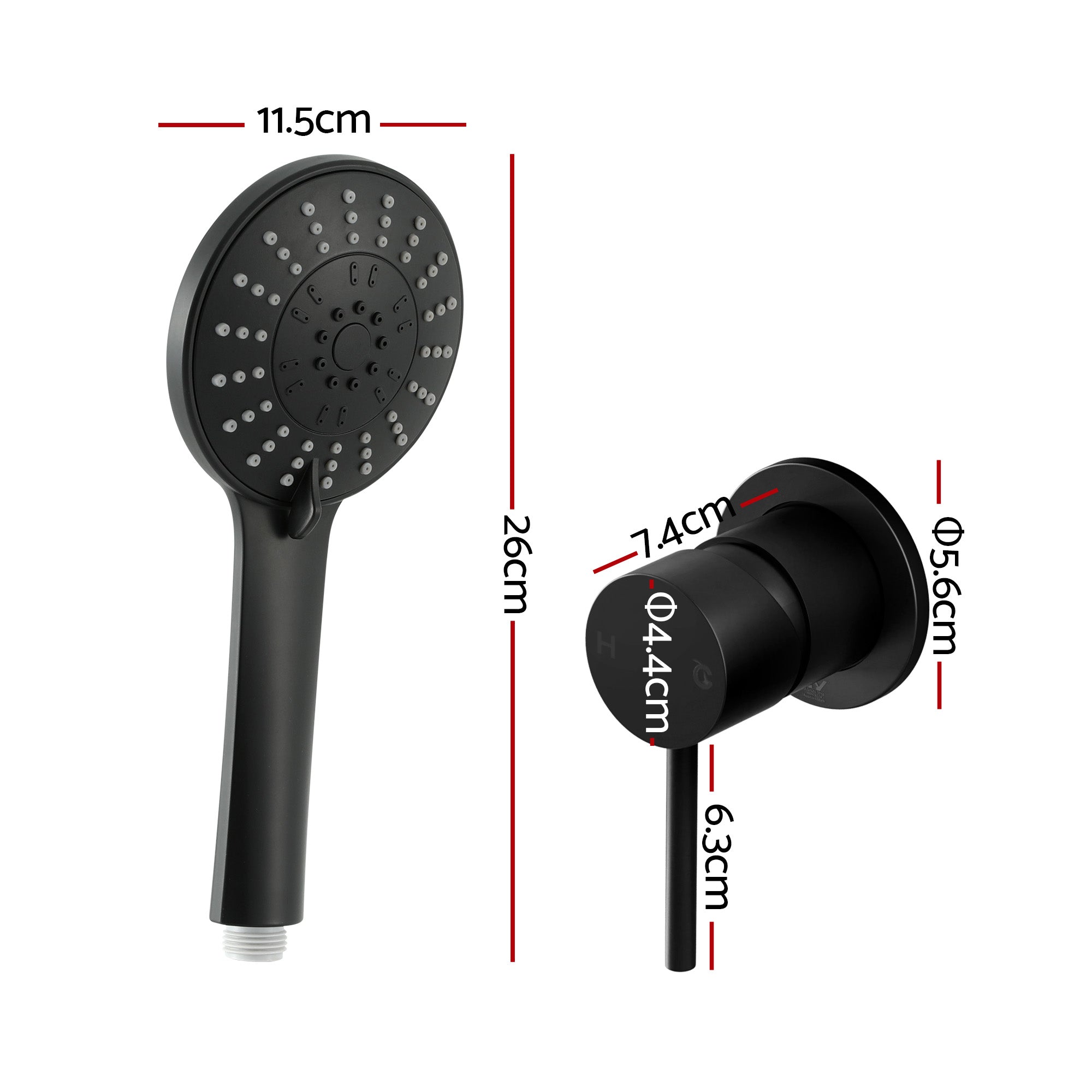 Handheld Shower Head Round 4.5" Bathroom Mixer | Simpledeals