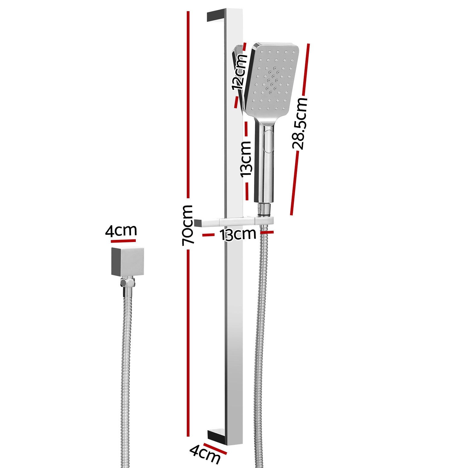 Handheld Shower Head Set 3.1'' High Pressure Silver, Shower Accessories