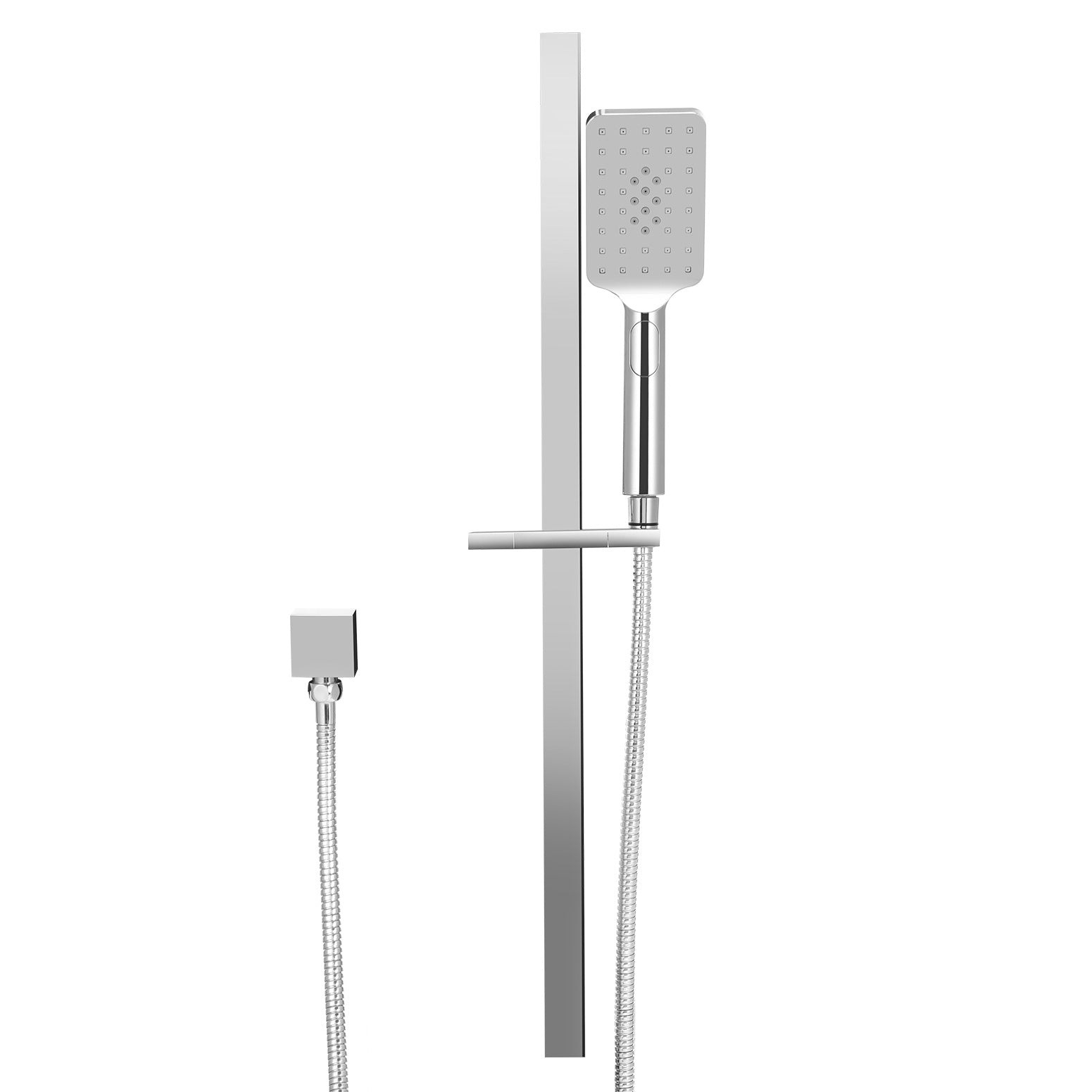 Handheld Shower Head Set 3.1'' High Pressure Silver, Silver colour
