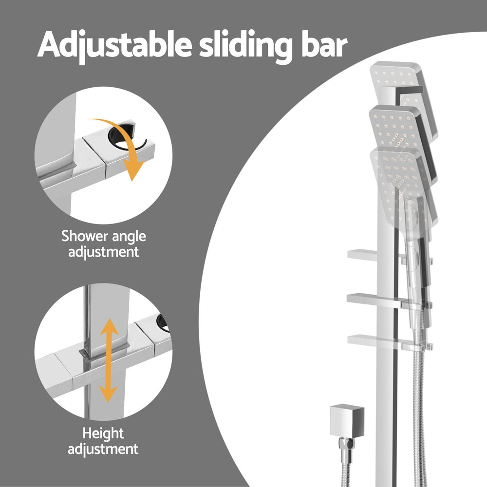 Handheld Shower Head Set 3.1'' High Pressure Silver | Shower Accessories