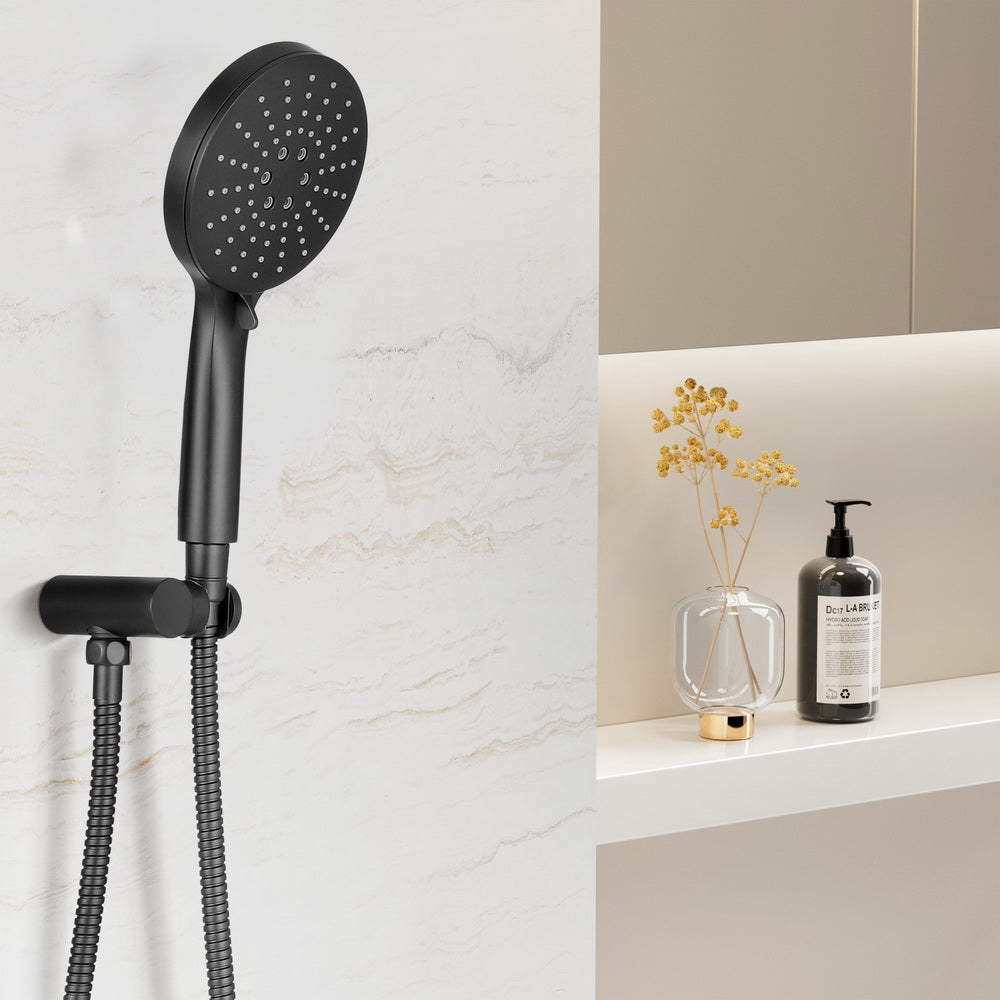 Handheld Shower Head Holder 4.7'' High Pressure Black/Silver