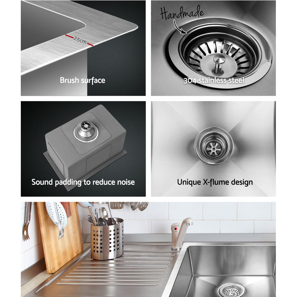 Kitchen Sink 45X30Cm Stainless Steel Basin Single Bowl Laundry Silver