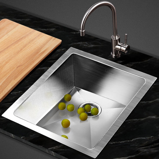 Silver colour - Kitchen Sink 45X39Cm Stainless Steel Basin Single Bowl Laundry Silver