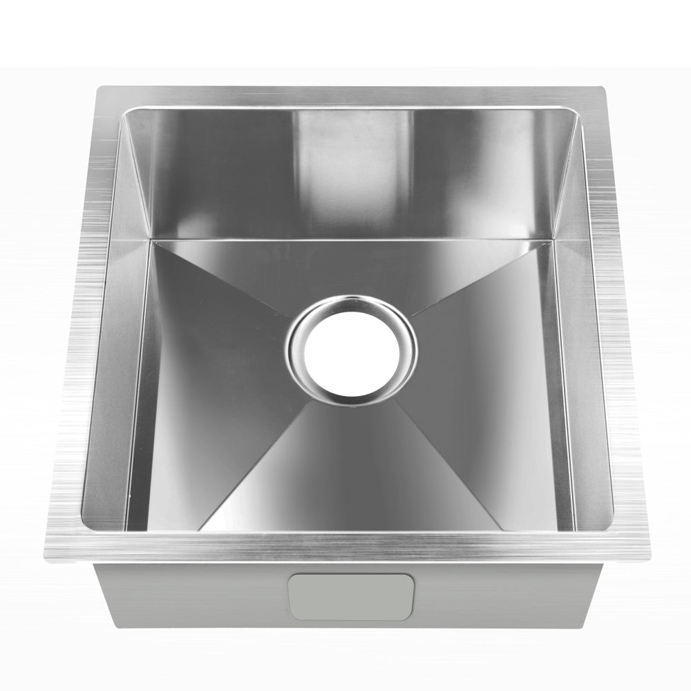 Kitchen Sink 51x45cm Stainless Steel Single Bowl Basin Silver Handmade 304