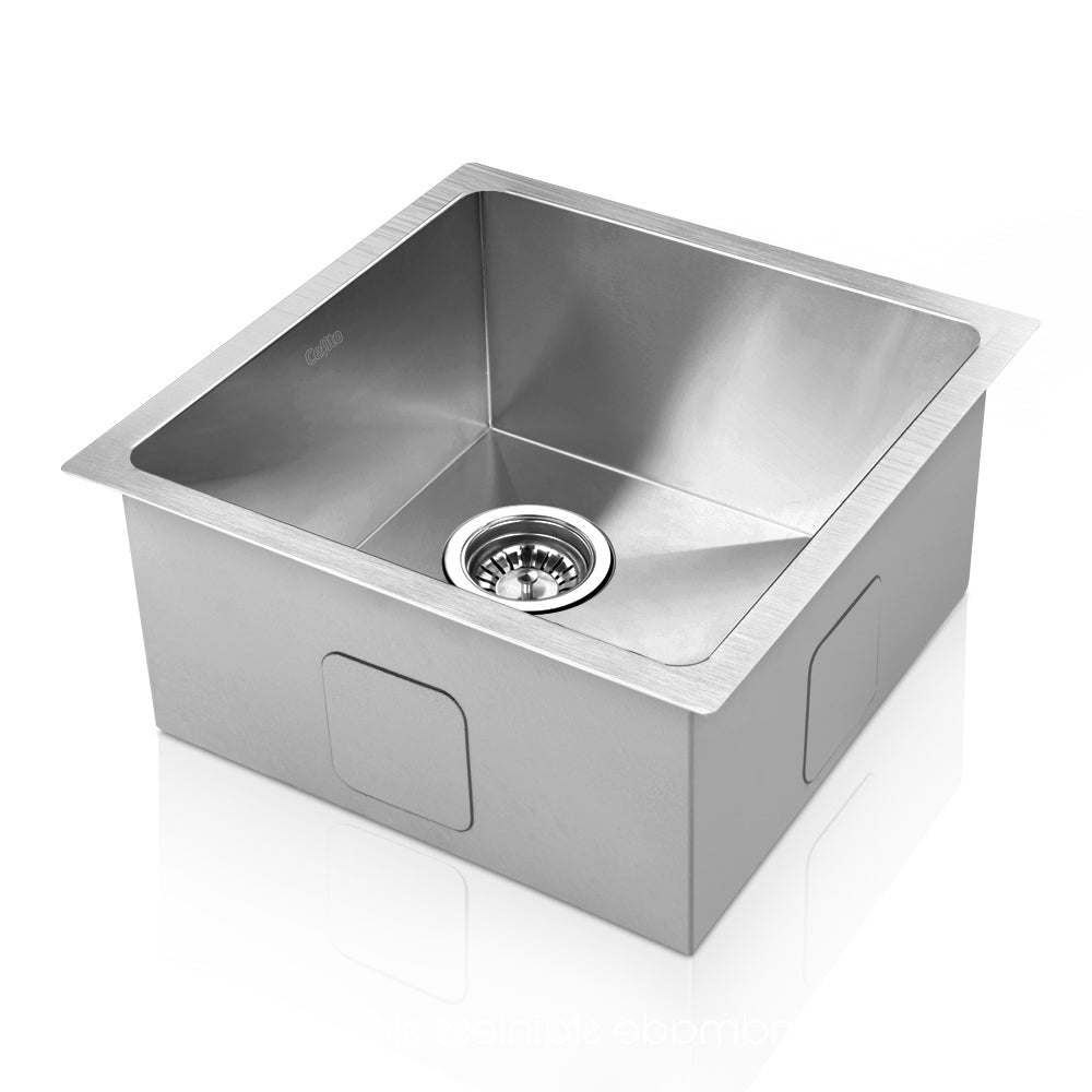 Kitchen Sink 51x45cm Stainless Steel Single Bowl Basin Silver Handmade 304