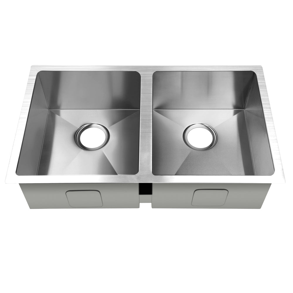 Stainless Steel Kitchen Sink 77x45cm Double Basin