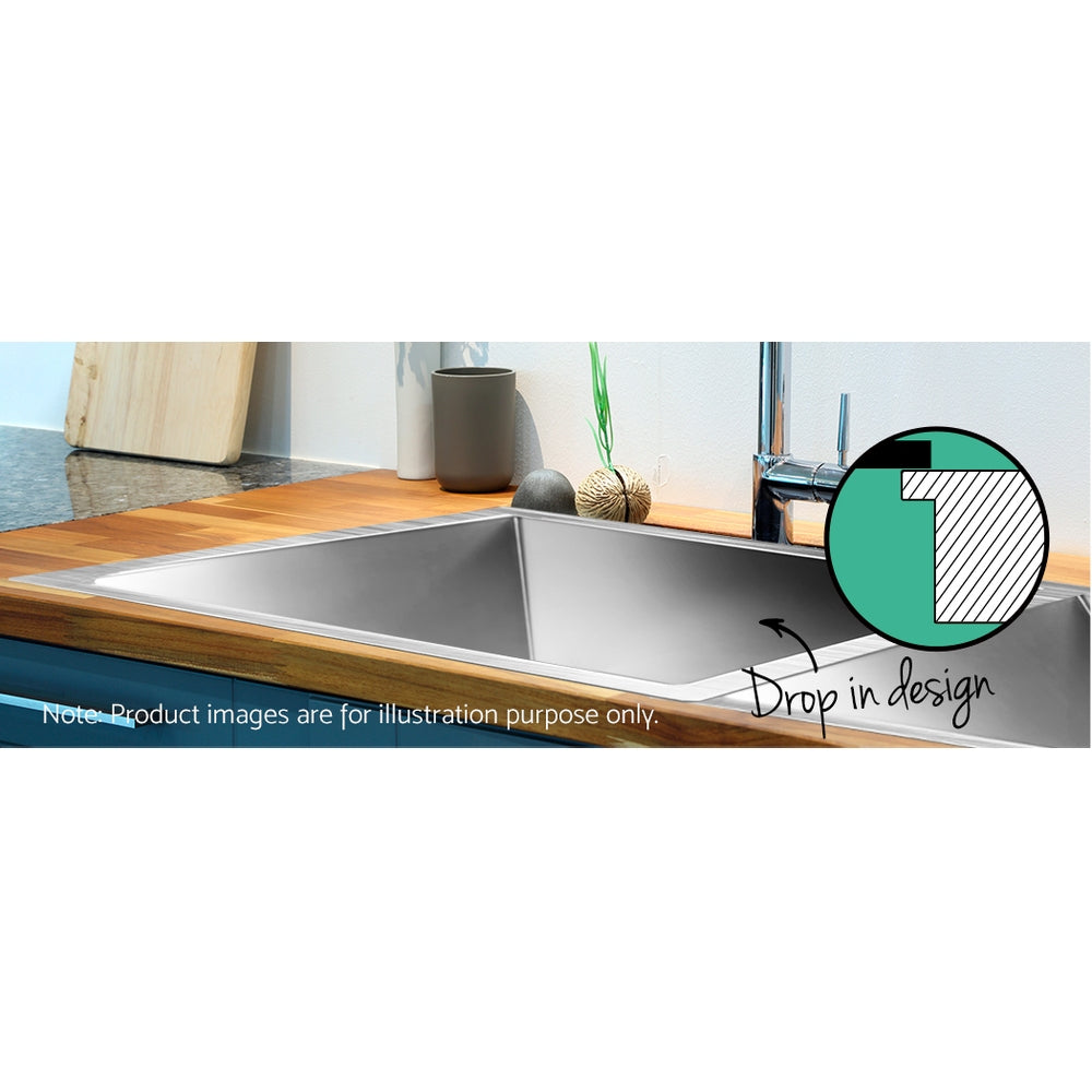 Stainless Steel Kitchen Sink 77x45cm Double Basin