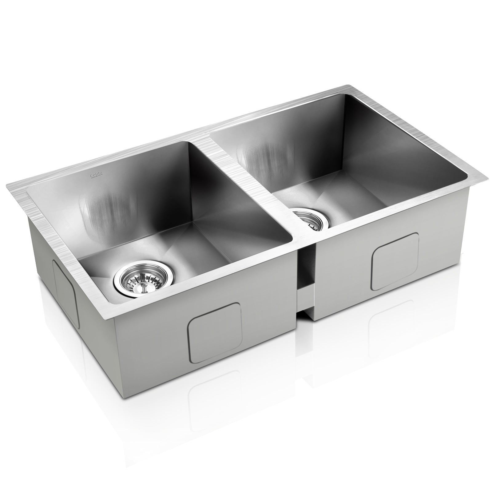 Stainless Steel Kitchen Sink 77x45cm Double Basin