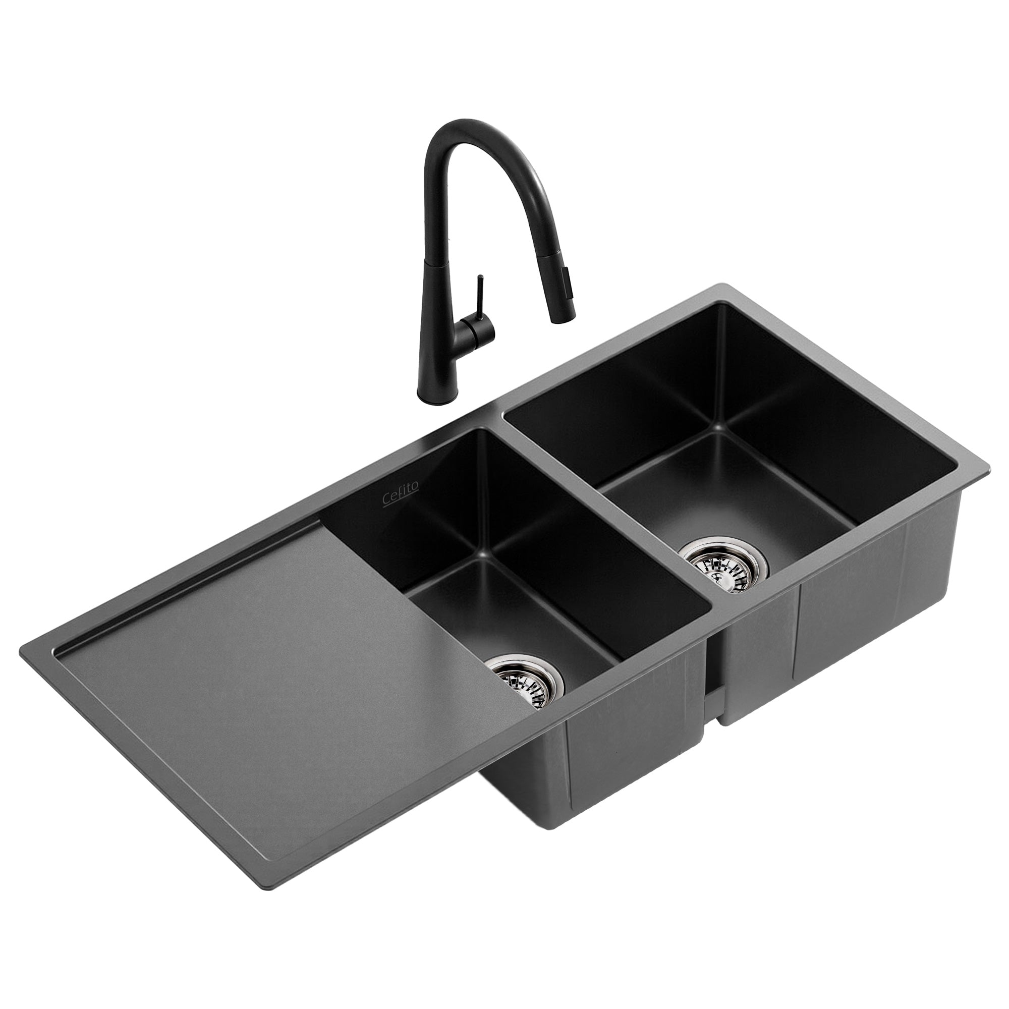 Premium 100x45cm Stainless Steel Kitchen Sink with Pull-Out Mixer Tap