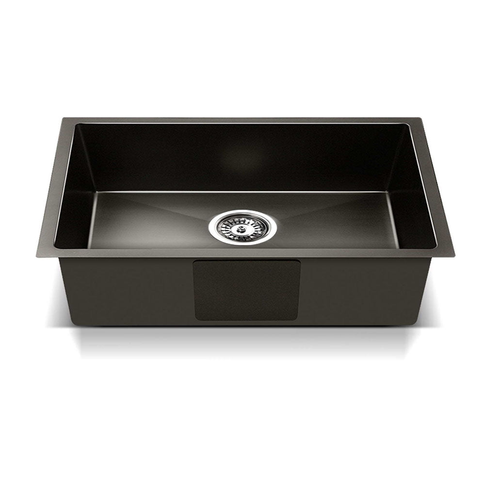 Kitchen Sink 45X30Cm Stainless Steel Basin Single Bowl Laundry Black