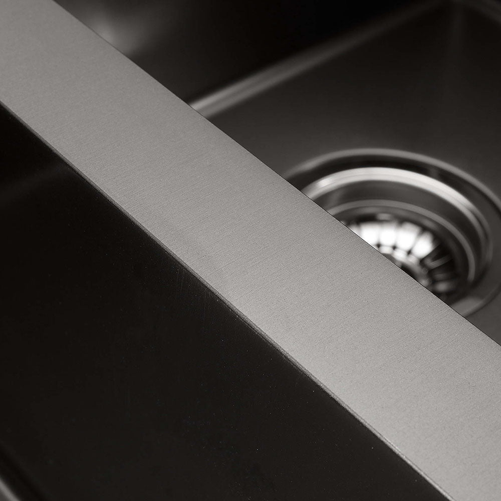 Kitchen Sink 45X30Cm Stainless Steel Basin Single Bowl Laundry Black
