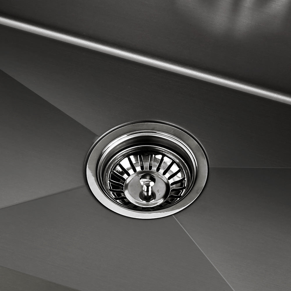 Kitchen Sink 70X45Cm Stainless Steel Basin Single Bowl Laundry Black