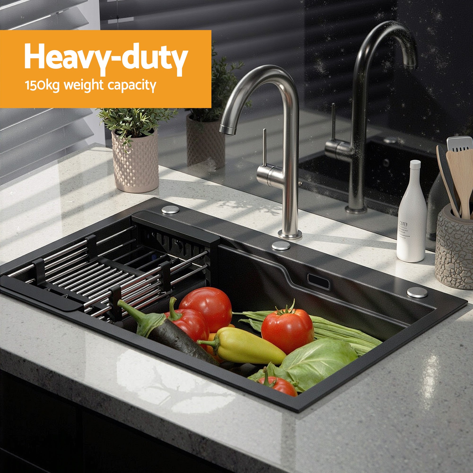 75x45cm Kitchen Sink - Stainless Steel Single Bowl