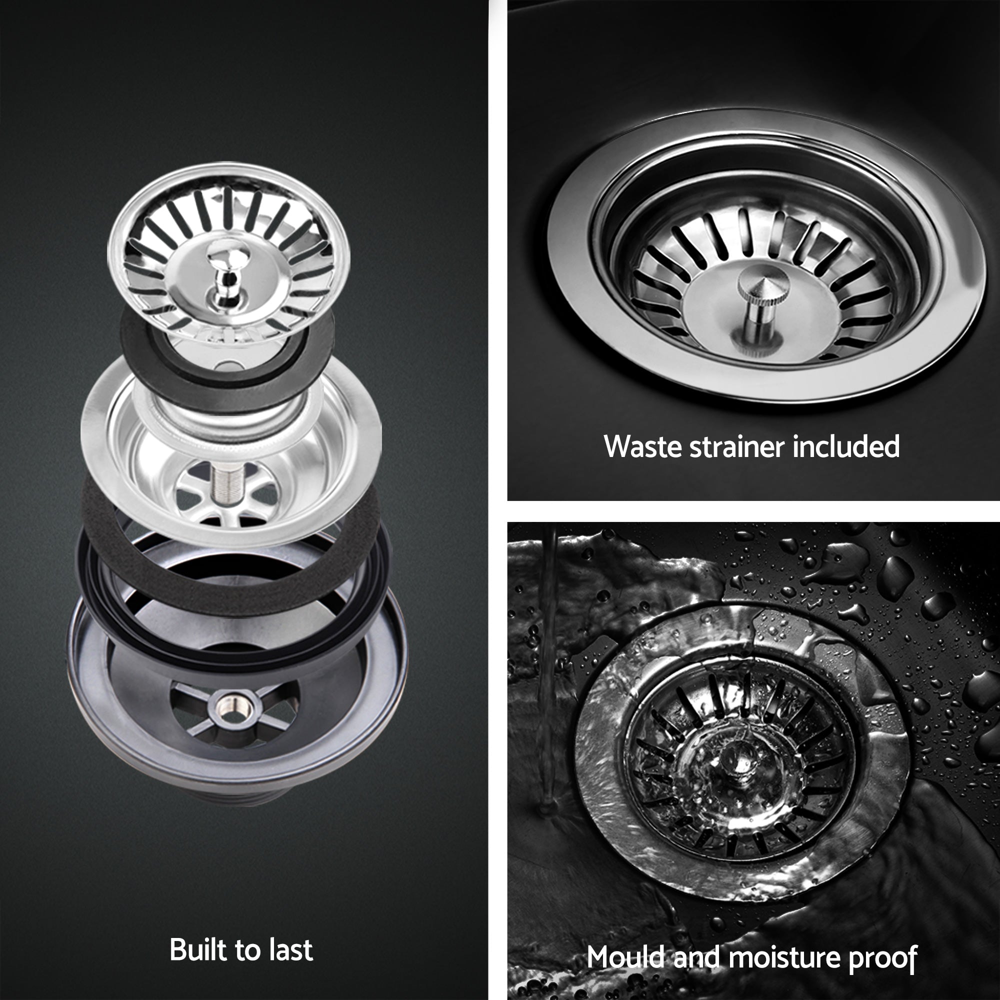 75x45cm Kitchen Sink - Stainless Steel Single Bowl