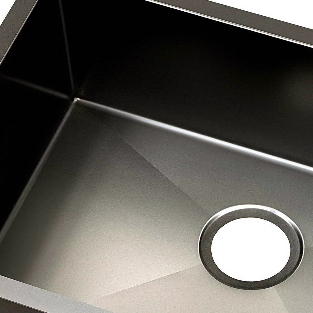 Kitchen Sink 60X45Cm Stainless Steel Basin Single Bowl Laundry Black