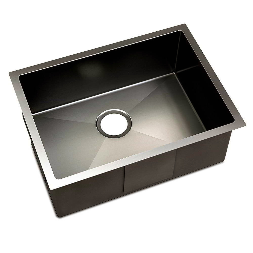 Kitchen Sink 60X45Cm Stainless Steel Basin Single Bowl Laundry Black