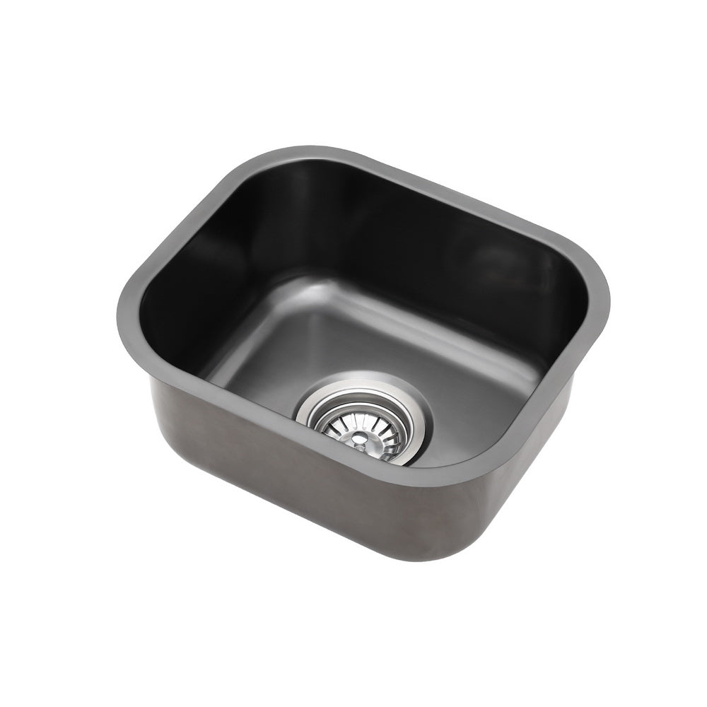 Kitchen Sinks - Cefito Kitchen Sink 30X36CM Stainless Steel Nano Basin Single Bowl Black