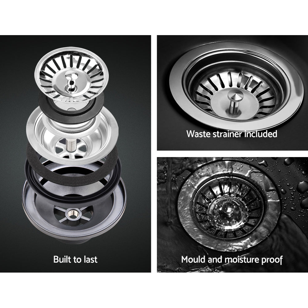 Stone Kitchen Sink 790X450Mm Granite Under/Topmount Basin Bowl Laundry Black