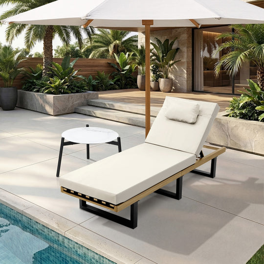 Patio Sun Lounge Set with Table - Sun Lounge