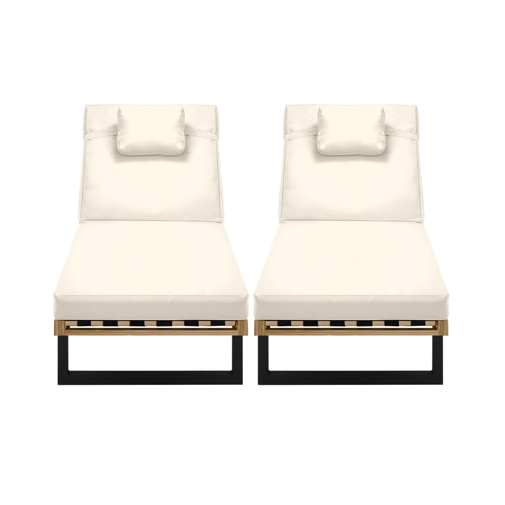 Sun Lounge Outdoor Lounger Beige/Grey