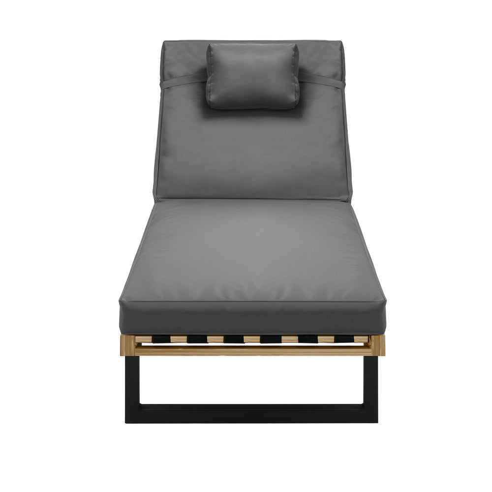 Sun Lounge Outdoor Lounger Beige/Grey