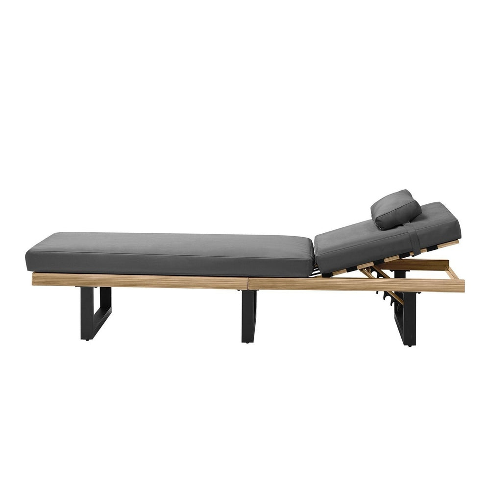 Patio Sun Lounge Set Grey Table Outdoor | Simpledeals