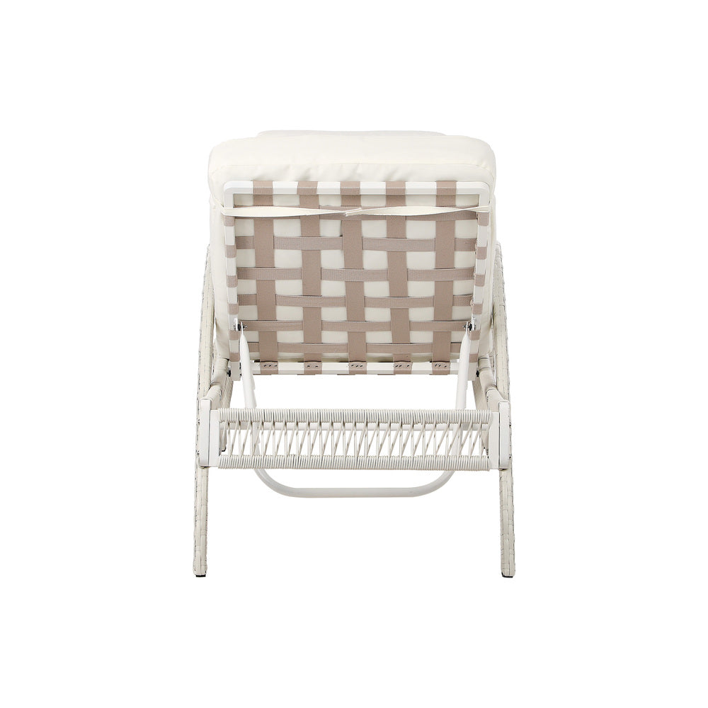 Sun Lounge Wicker Bed Outdoor Patio Furniture Grey & Beige