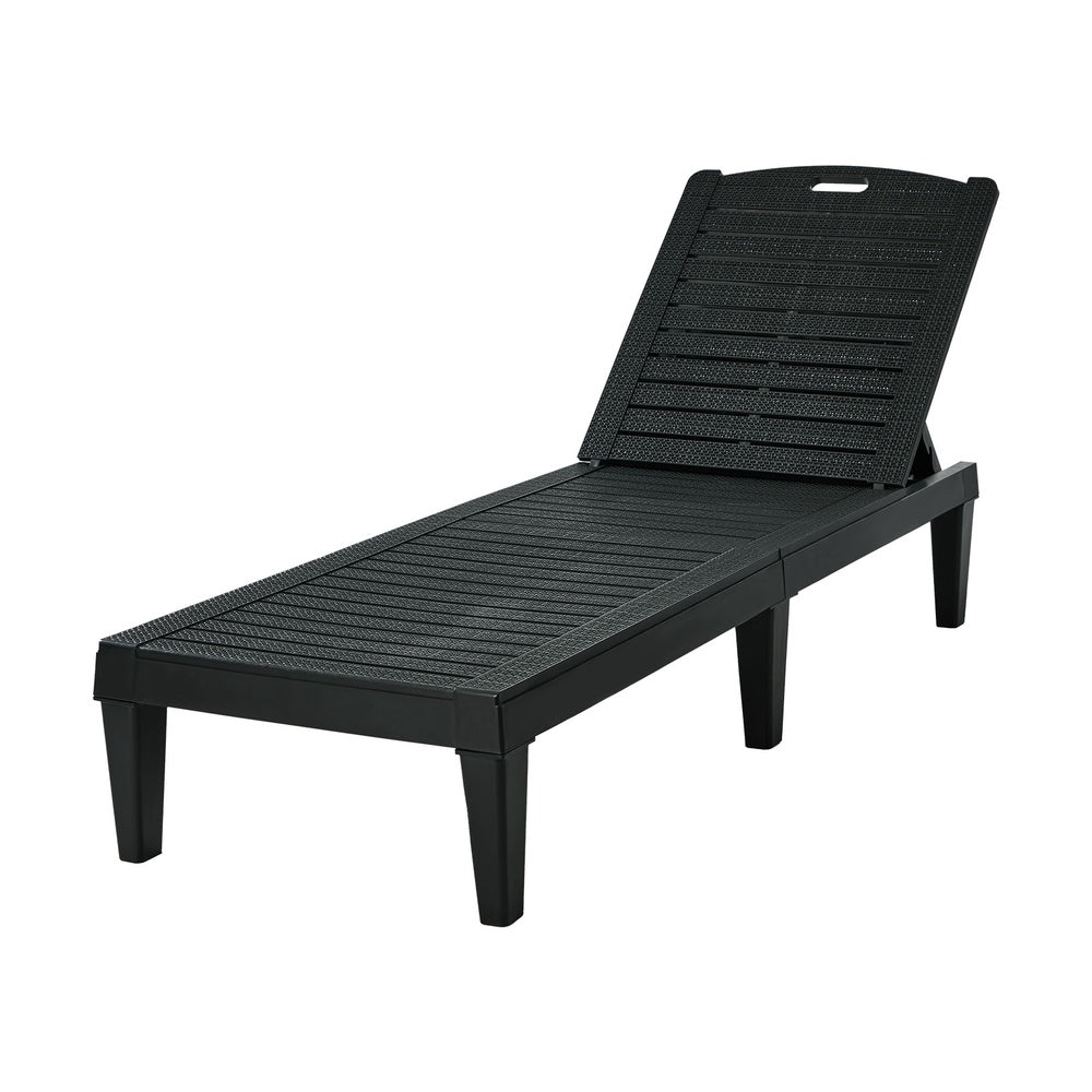 Black Adjustable Sun Lounge Patio Chair | Simpledeals