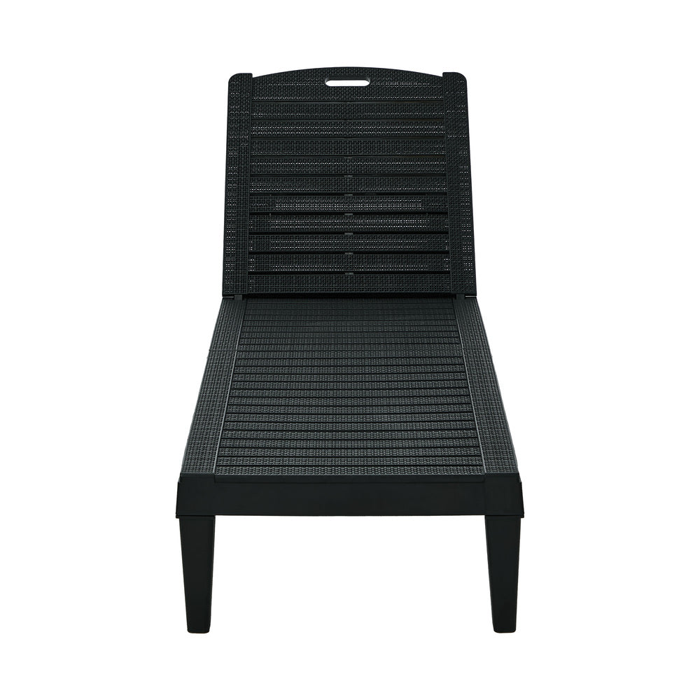 Black Adjustable Sun Lounge Patio Chair | Simpledeals