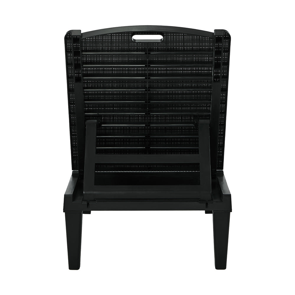 Black Adjustable Sun Lounge Patio Chair | Simpledeals